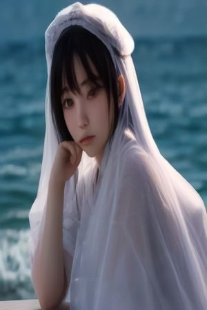 韩国惊悚恐怖电影海报，废弃医院走廊昏暗灯光，女主角手持手电筒，画面阴森压迫感强